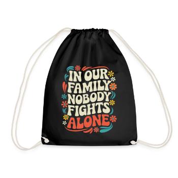 Cancer Awareness Cancer Breast Cancer - Drawstring Bag - black - Front