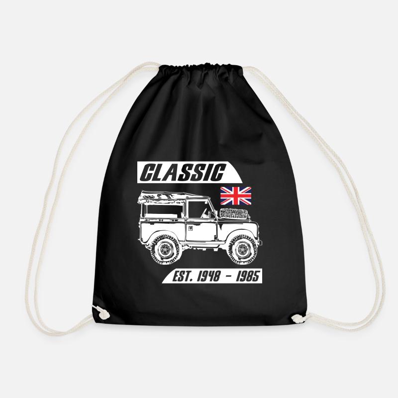 Landy Classic Car - Drawstring Bag - black
