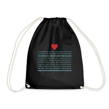 fathers day 1 - Drawstring Bag - black - Front