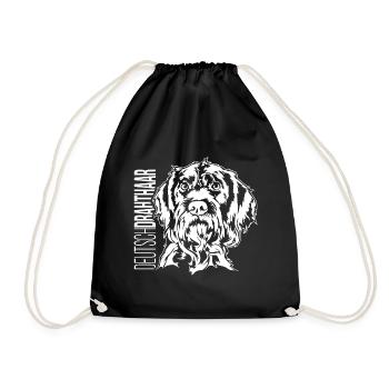 Deutsch Drahthaar Portrait Jagdhunde Hund Wilsigns - Turnbeutel - Schwarz - Vorne