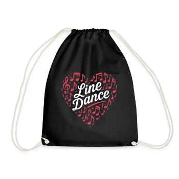 Danse en ligne - Danse avec le cœur - Musique Cadeau - Sac de sport léger - noir - Devant