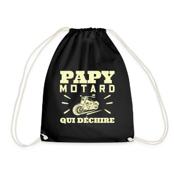 Papy Motard Qui Déchire Grand Père Biker Fan Moto - Sac de sport léger - noir - Devant