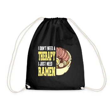 I just need Ramen - Turnbeutel - Schwarz - Vorne
