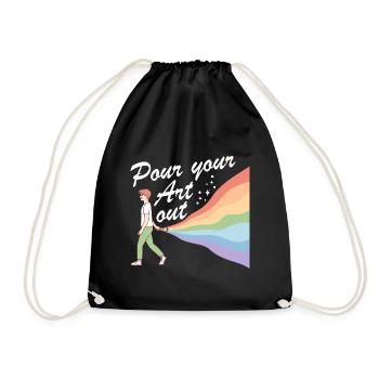 Art Teacher Funny Saying Art Course Art Class - Drawstring Bag - black - Front