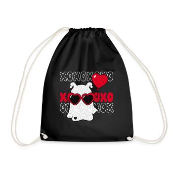 Valentinstag xoxo xoxo hugs kisses Liebe verliebt - Turnbeutel - Schwarz - Vorne