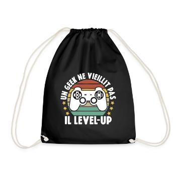 Un Geek Ne Vieillit Pas Il Level UP - Sac de sport léger - noir - Devant