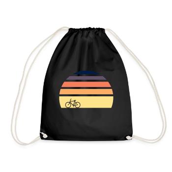 Bicycle Sunset - Drawstring Bag - black - Front