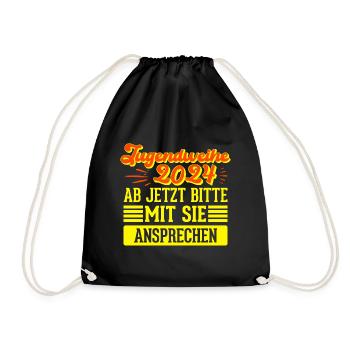 Jugendweihe 2024 Ab Jetzt Bitte Mit Sie Ansprechen - Turnbeutel - Schwarz - Vorne
