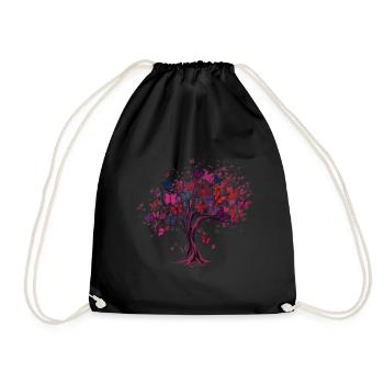 Papillon Arbre Papillons colorés Mouches - Sac de sport léger - noir - Devant