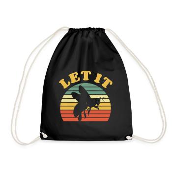 Let It Bee - Bienen, Imker, Honig Geschenk - Turnbeutel - Schwarz - Vorne