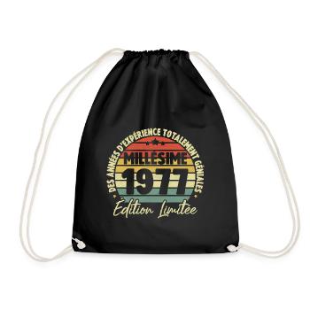 Cadeau D'anniversaire Millésime Fabriqué en 1977 - Sac de sport léger - noir - Devant