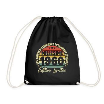Cadeau D'anniversaire Millésime Fabriqué en 1960 - Sac de sport léger - noir - Devant