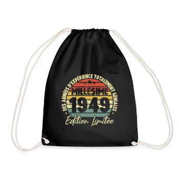 Cadeau D'anniversaire Millésime Fabriqué en 1949 - Sac de sport léger - noir - Devant