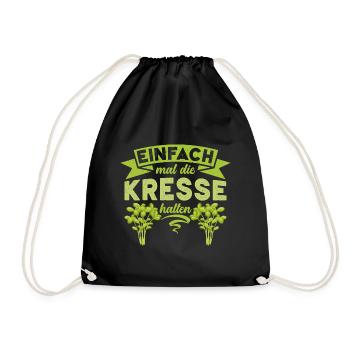 Einfach Mal die Kresse Halten Gartenlust Gärtner - Turnbeutel - Schwarz - Vorne
