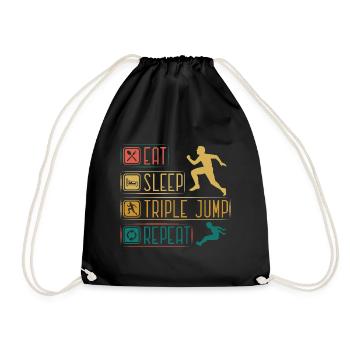 Eat Sleep Tripple Jump Repeat - Turnbeutel - Schwarz - Vorne