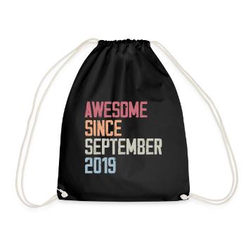 Bogosse born in September 2019 birthday gift - Drawstring Bag - black - Front