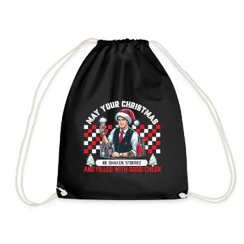 Christmas Vibes - Shaken, Stirred & Merry Cheers - Drawstring Bag - black - Front