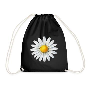 Gänseblümchen Blüte Blumen Geschenk  - Turnbeutel - Schwarz - Vorne