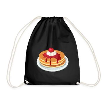 Egg Cake Pancakes Pancakes Breakfast Gift - Drawstring Bag - black - Front
