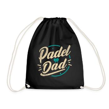 Padel Dad Padel Player Padeltenni's Father Papa - Drawstring Bag - black - Front