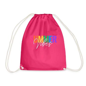 SUMMER VIBES - FEELINGS - Drawstring Bag - fuchsia - Front