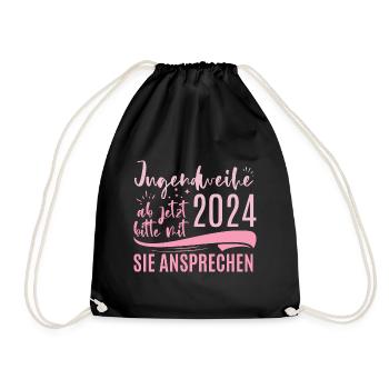 Jugendweihe 2024 Ab Jetzt Bitte Mit Sie Ansprechen - Turnbeutel - Schwarz - Vorne