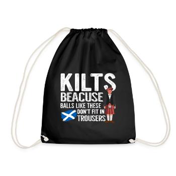Schottischer Kilt Schottenrock Tartan Schottland - Turnbeutel - Schwarz - Vorne