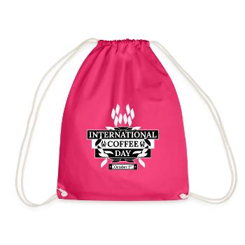Internationaler Tag des Kaffees - Turnbeutel - Fuchsia - Vorne
