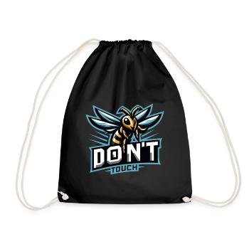 Gaming Logo Aggressive Bee Don't Touch - Drawstring Bag - black - Front