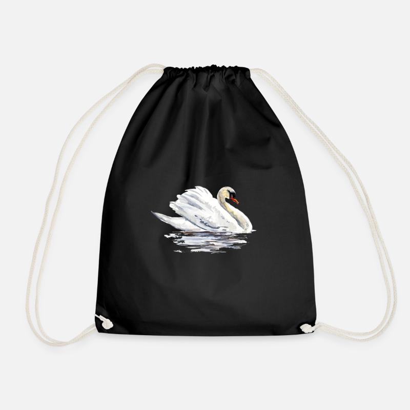 Schwan - Turnbeutel - Schwarz
