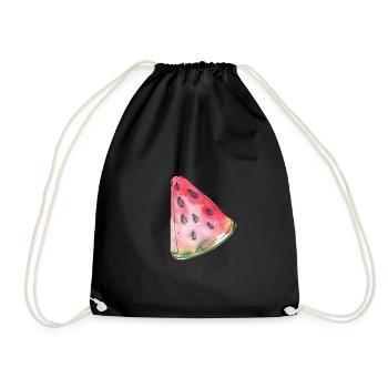 Watermelon - Drawstring Bag - black - Front