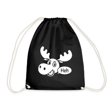 Amused Moose - Drawstring Bag - black - Front