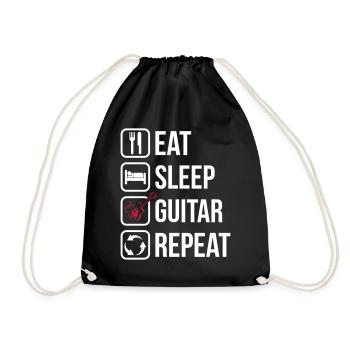 Eat Sleep Guitar Repeat - Sac de sport léger - noir - Devant