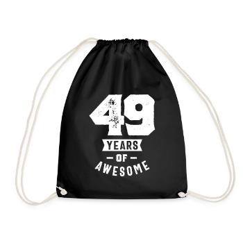 49 Jahre altes Geschenk | 49. Geburtstagsgeschenkideen - Herren - Turnbeutel - Schwarz - Vorne
