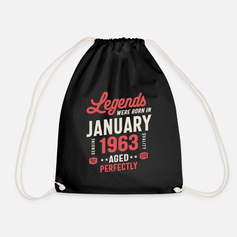 Legenden wurden im Januar 1963 Geburtstagsgeschenk geboren - Turnbeutel - Schwarz