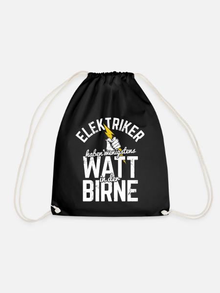 Strom Elektriker Handwerker - Turnbeutel - Schwarz