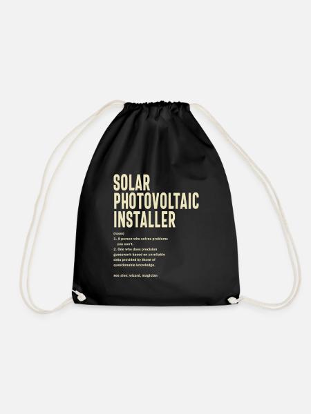 Solar-Photovoltaik-Installateur Geschenk lustige Job-Titel - Turnbeutel - Schwarz