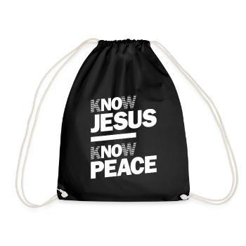 Sachez que Jésus connaît la paix | Conception chrétienne - Sac de sport léger - noir - Devant