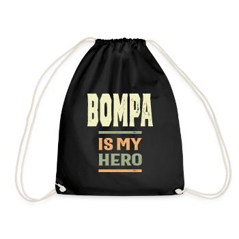 Bompa ist mein Held | Vater und Opa - Turnbeutel - Schwarz - Vorne