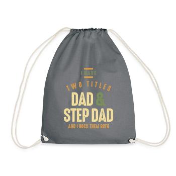 J’ai deux titres Papa et Beau Papa - Papa Grand-père - Sac de sport léger - gris - Devant
