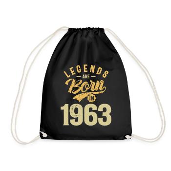 Legenden werden 1963 Geburtstag geboren - Turnbeutel - Schwarz - Vorne