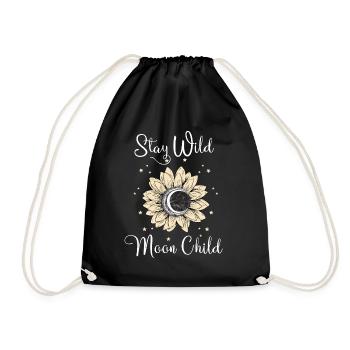 Stay Wild Moon Child Moon Stars - Drawstring Bag - black - Front