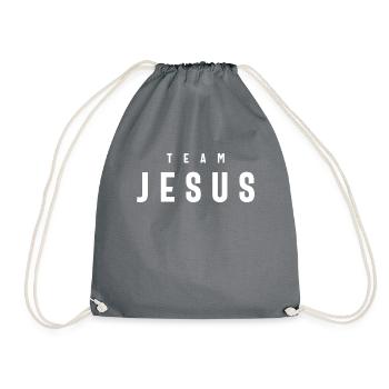 Cadeaux chrétiens pour les groupes de jeunes Équipe Jésus - Sac de sport léger - gris - Devant