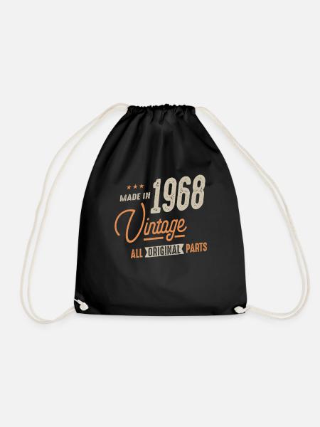 1968 Vintage Original Parts - 54th birthday Retro - Drawstring Bag - black
