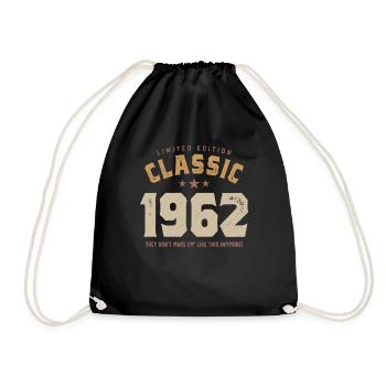 Classic 1962 - 60. Geburtstag Retro Vintage - Turnbeutel - Schwarz - Vorne