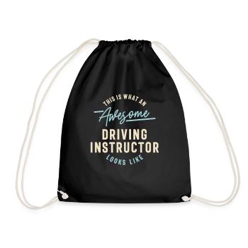 Funny Awesome Driving Instructor Job Occupation - Drawstring Bag - black - Front