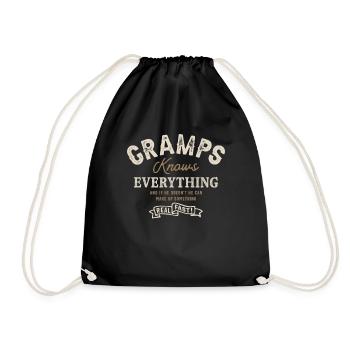 Gramps Knows Everything Zitate Lustiger Opa - Turnbeutel - Schwarz - Vorne