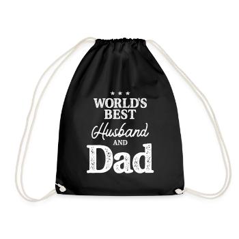 Mens World's Best Husband and Dad - Vatertag - Turnbeutel - Schwarz - Vorne