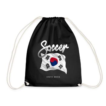 South Korea Soccer - Korean Flag - Drawstring Bag - black - Front