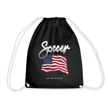 USA Soccer - American Flag - Drawstring Bag - black - Front